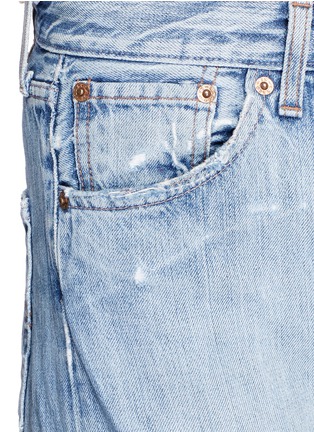 Detail View - Click To Enlarge - RIALTO JEAN PROJECT - One of a kind patchwork hand-painted daisy vintage boyfriend jeans