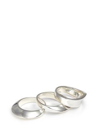 Detail View - Click To Enlarge - SOPHIE BUHAI - 'Disc and Dimple' sterling silver three ring set