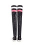 Back View - Click To Enlarge - EUGÈNE RICONNEAUS - 'E-high' stripe leather thigh high sneaker boots