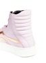 Detail View - Click To Enlarge - EUGÈNE RICONNEAUS - 'Nicole' mirror leather fringe combo high top sneakers
