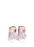 Back View - Click To Enlarge - EUGÈNE RICONNEAUS - 'Nicole' mirror leather fringe combo high top sneakers
