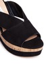 Detail View - Click To Enlarge - DIANE VON FURSTENBERG SHOES - 'Monaco' cork wedge platform suede mule sandals