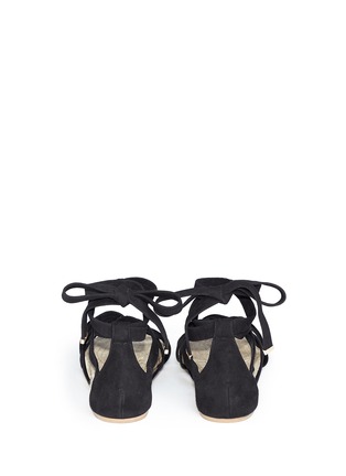 Back View - Click To Enlarge - DIANE VON FURSTENBERG SHOES - 'Bastia' strappy suede espadrille sandals