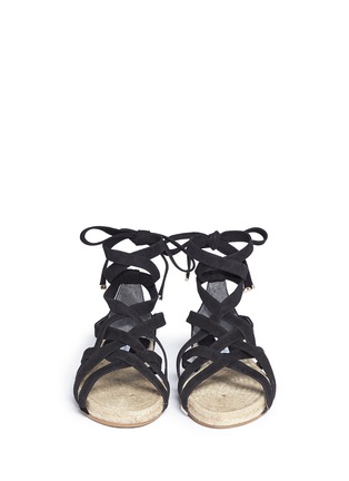 Front View - Click To Enlarge - DIANE VON FURSTENBERG SHOES - 'Bastia' strappy suede espadrille sandals