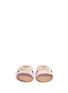 Front View - Click To Enlarge - DIANE VON FURSTENBERG SHOES - 'Marrakesh' metal plate cutout suede slide sandals