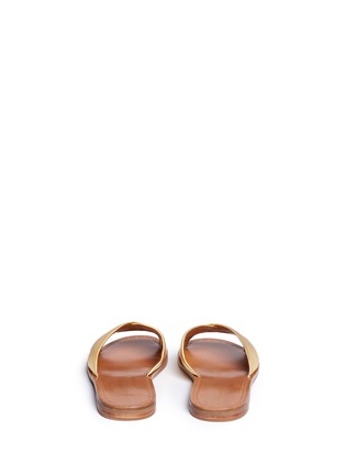 Back View - Click To Enlarge - DIANE VON FURSTENBERG SHOES - 'Caserta' notched metallic leather slide sandals