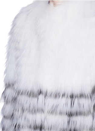 Detail View - Click To Enlarge - YVES SALOMON - Stripe fox raccoon fur coat
