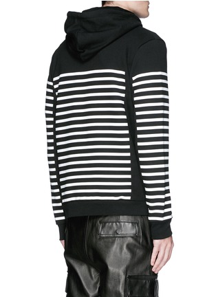 Back View - Click To Enlarge - T BY ALEXANDER WANG - Stripe gel print sweatshirt jersey zip hoodie