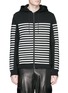 Main View - Click To Enlarge - T BY ALEXANDER WANG - Stripe gel print sweatshirt jersey zip hoodie