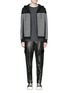 Figure View - Click To Enlarge - T BY ALEXANDER WANG - Stripe gel print sweatshirt jersey zip hoodie