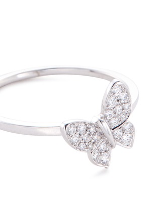 Detail View - Click To Enlarge - ANYALLERIE - Diamond 18k white gold small butterfly ring