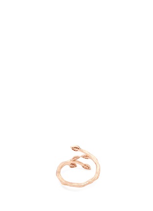 Figure View - Click To Enlarge - ANYALLERIE - Diamond 18k rose gold leaf open ring