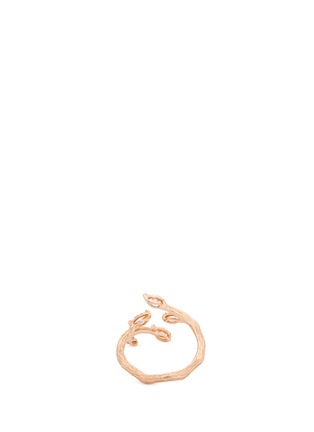 Figure View - Click To Enlarge - ANYALLERIE - 'Leaf' diamond 18k rose gold open ring