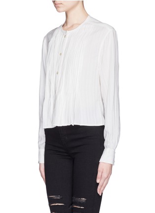 Front View - Click To Enlarge - ISABEL MARANT ÉTOILE - 'Noella' pleat bib front collarless shirt