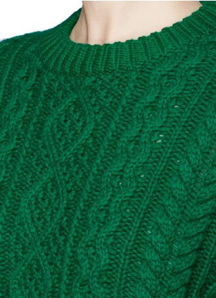 Detail View - Click To Enlarge - ISABEL MARANT ÉTOILE - 'Newlyn' cable knit cropped sweater