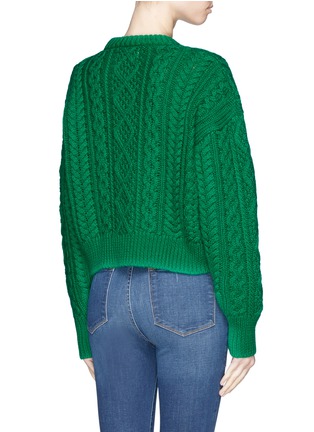 Back View - Click To Enlarge - ISABEL MARANT ÉTOILE - 'Newlyn' cable knit cropped sweater