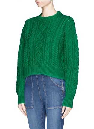 Front View - Click To Enlarge - ISABEL MARANT ÉTOILE - 'Newlyn' cable knit cropped sweater