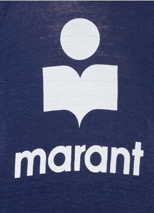Detail View - Click To Enlarge - ISABEL MARANT ÉTOILE - Logo linen long sleeve T-shirt