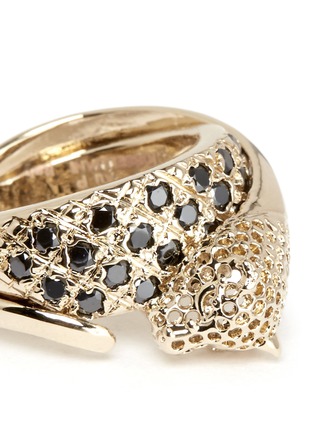 Detail View - Click To Enlarge - IOSSELLIANI - Crystal pavé cheetah head ring