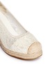 Detail View - Click To Enlarge - STUART WEITZMAN - 'Caye Abby' lace espadrille wedge junior pumps