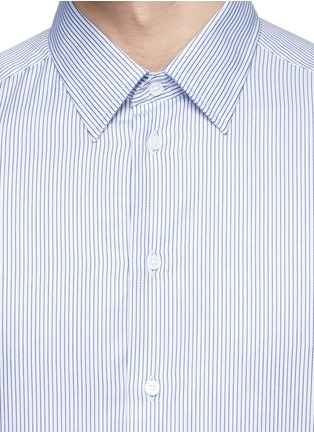 Detail View - Click To Enlarge - ARMANI COLLEZIONI - Pencil stripe cotton hopsack shirt