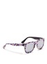 Figure View - Click To Enlarge - OXYDO - Abstract stripe square frame acetate sunglasses