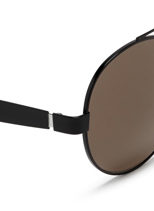 Detail View - Click To Enlarge - OXYDO - Matte metal round frame sunglasses