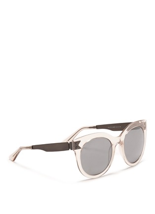 Figure View - Click To Enlarge - OXYDO - Lacquer metal temple acetate sunglasses