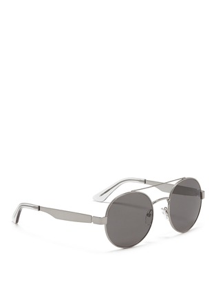 Figure View - Click To Enlarge - OXYDO - Matte metal round frame sunglasses