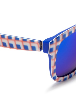 Detail View - Click To Enlarge - OXYDO - Blur check square frame acetate sunglasses