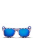 Main View - Click To Enlarge - OXYDO - Blur check square frame acetate sunglasses