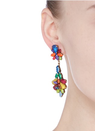 Figure View - Click To Enlarge - ERICKSON BEAMON - 'Splash' crystal flower drop earrings