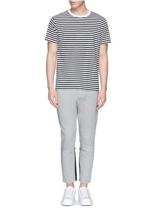 Detail View - Click To Enlarge - MARNI - Panel back cotton-linen tapered pants