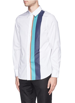 Front View - Click To Enlarge - MARNI - Stripe panel cotton poplin shirt