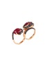 Figure View - Click To Enlarge - STEPHEN WEBSTER - Diamond ruby 18k rose gold two finger snake ring