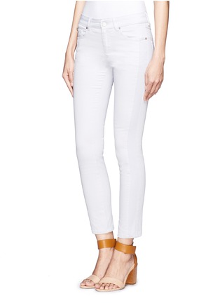 Front View - Click To Enlarge - ALEXANDER MCQUEEN - Side stripe cropped jeans