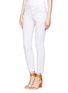 Front View - Click To Enlarge - ALEXANDER MCQUEEN - Side stripe cropped jeans