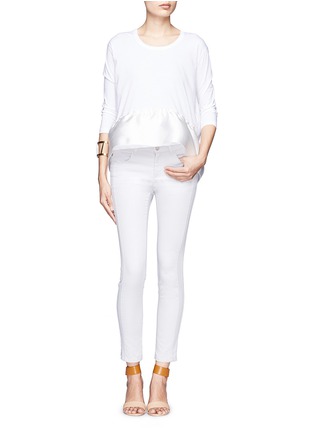 Figure View - Click To Enlarge - ALEXANDER MCQUEEN - Side stripe cropped jeans