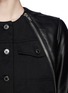 Detail View - Click To Enlarge - GIVENCHY - Denim front leather jacket
