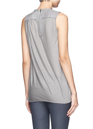 Back View - Click To Enlarge - HELMUT LANG - Leather panel wool blend tank top