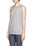 Front View - Click To Enlarge - HELMUT LANG - Leather panel wool blend tank top