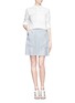 Figure View - Click To Enlarge - ALEXANDER MCQUEEN - Wrap-around pocket back pleated skirt