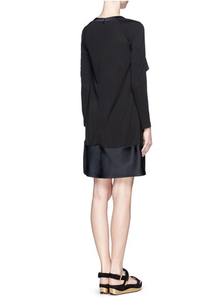 Back View - Click To Enlarge - CHLOÉ - Ruffle satin-panel dress