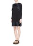 Figure View - Click To Enlarge - CHLOÉ - Ruffle satin-panel dress