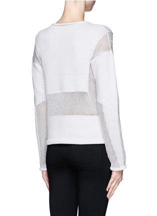 Back View - Click To Enlarge - HELMUT LANG - Open knit panels sweater