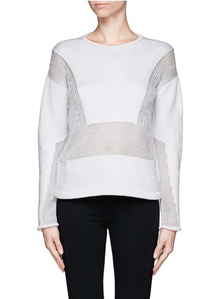 Main View - Click To Enlarge - HELMUT LANG - Open knit panels sweater