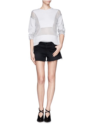 Figure View - Click To Enlarge - HELMUT LANG - Open knit panels sweater