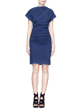 Main View - Click To Enlarge - LANVIN - Asymmetrical drop shoulder ruched dress
