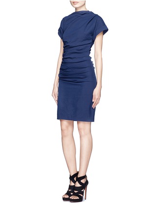 Figure View - Click To Enlarge - LANVIN - Asymmetrical drop shoulder ruched dress