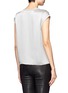 Back View - Click To Enlarge - HELMUT LANG - Leather trimmed collar and sleeve satin top